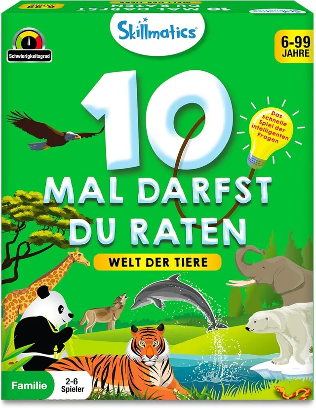 HCM Kinzel 10 Mal darfst du raten Welt der Tiere Kartenspiel 2-6 Spieler
